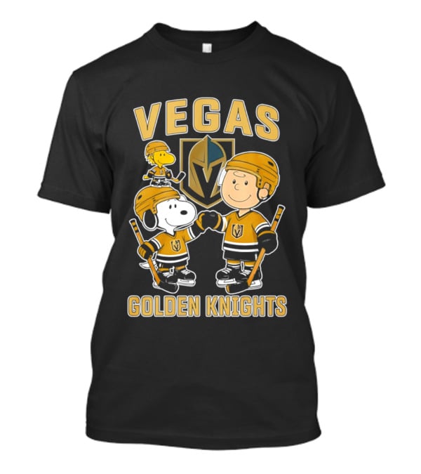 Vegas Golden Knights NHL Snoopy Charlie Brown Woodstock Hockey Team T-Shirt