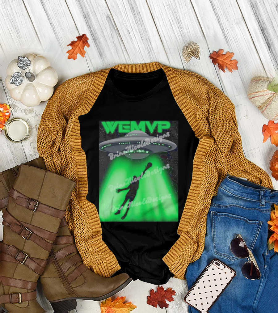 WEMVP Victor Wembanyama UFO Alien Abduction Basketball Player T-Shirt
