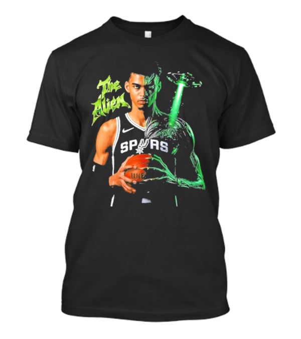 Wembanyama Spurs The Alien UFO NBA Player T-Shirt