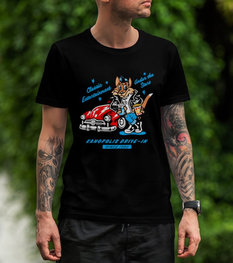 Kanopolis Drive In Wolf Classic Entertainment Under The Stars Since 1952 T-Shirt