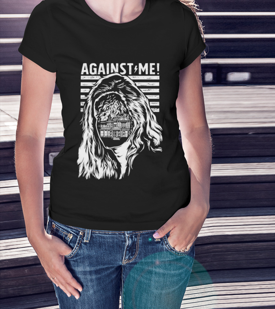 Against Me Punk Rock Gorilla Silhouette Stripes T-Shirt