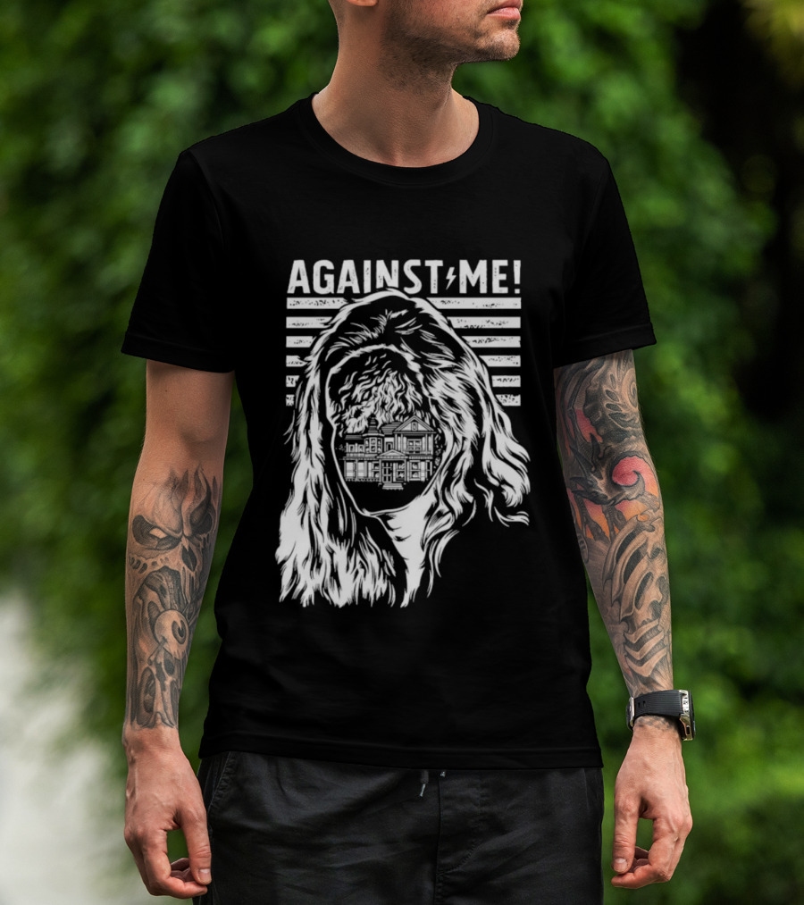 Against Me Punk Rock Gorilla Silhouette Stripes T-Shirt