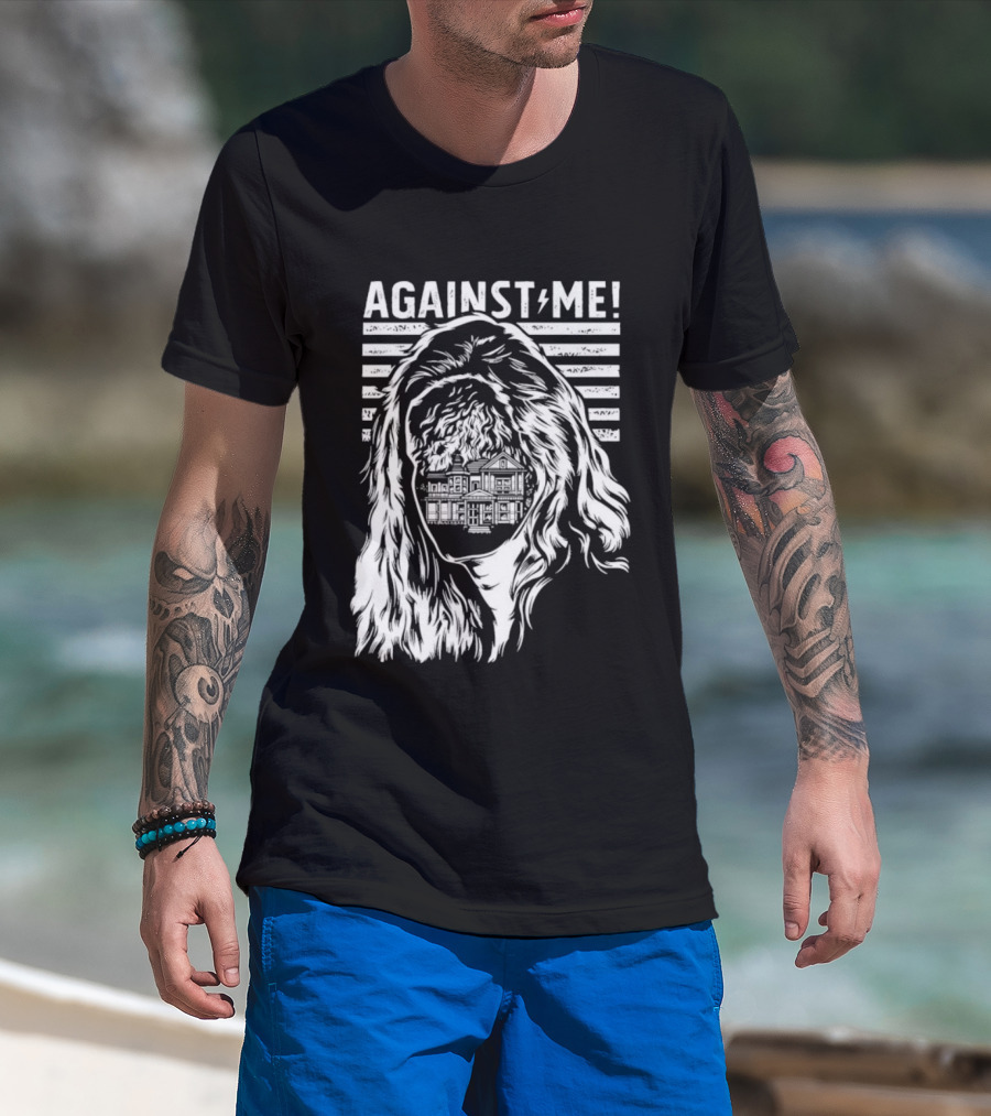 Against Me Punk Rock Gorilla Silhouette Stripes T-Shirt