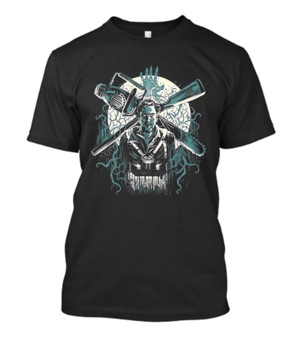 Ash Williams Evil Dead Chainsaw Hand Iconic Horror Movie T-Shirt