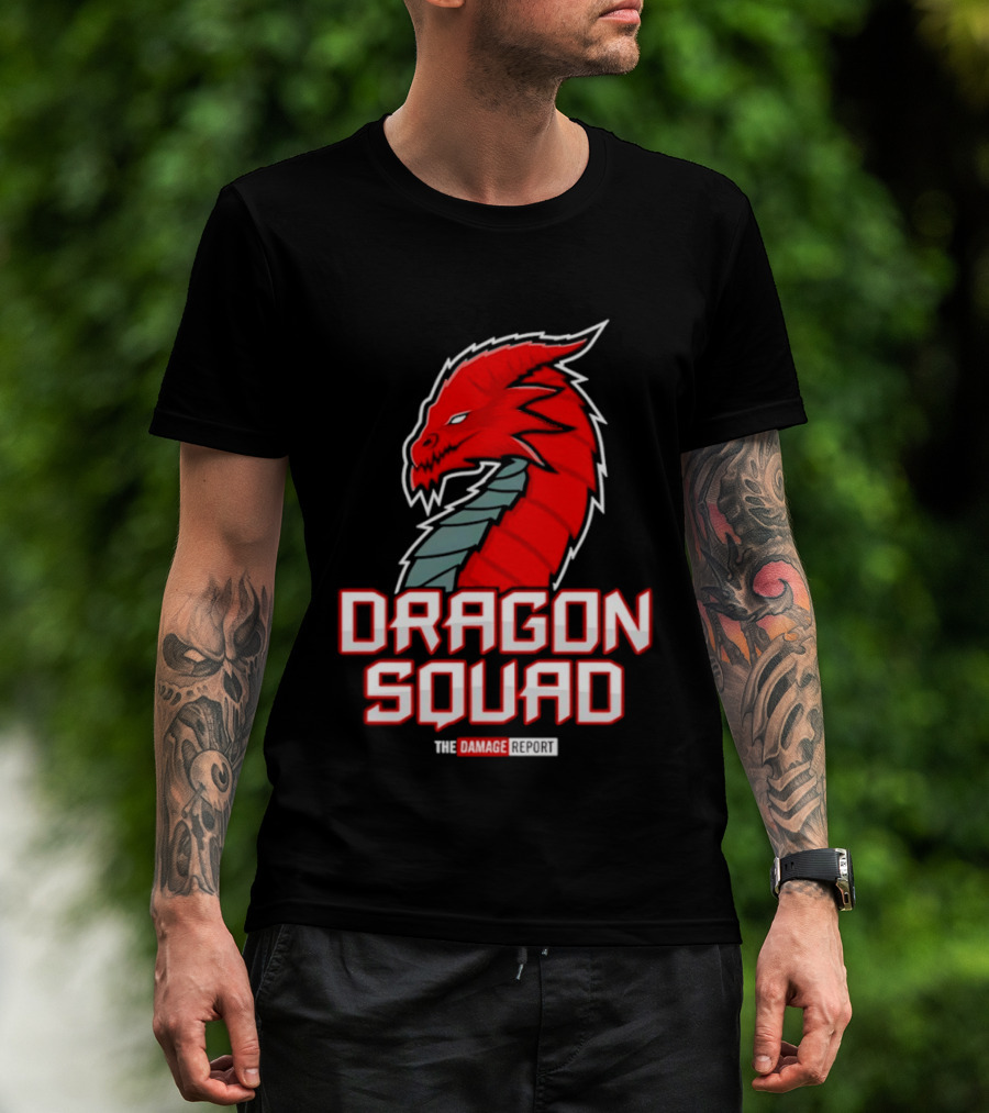 Dragon Squad The Damage Report Red Dragon Head T-Shirt