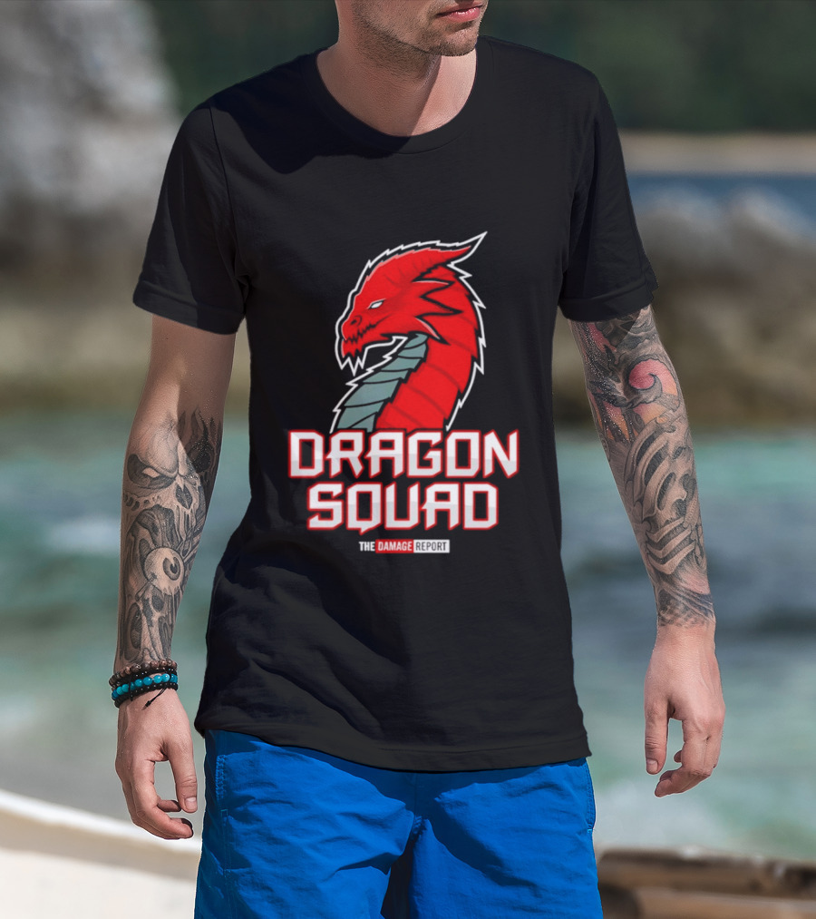 Dragon Squad The Damage Report Red Dragon Head T-Shirt