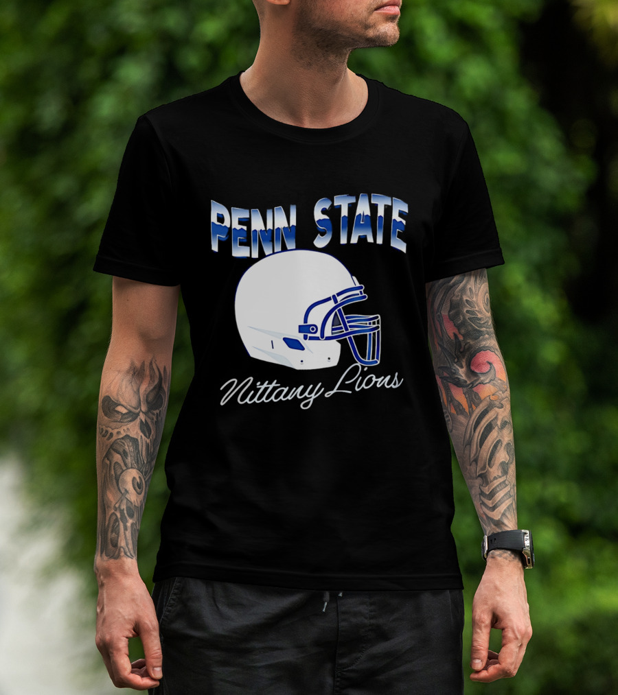 Penn State Nittany Lions Air Brush Helmet Dyme Lyfe Mens T-Shirt