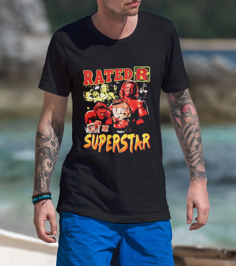 Rated R Superstar WWE Champion Edge Title Belt Wrestler T-Shirt