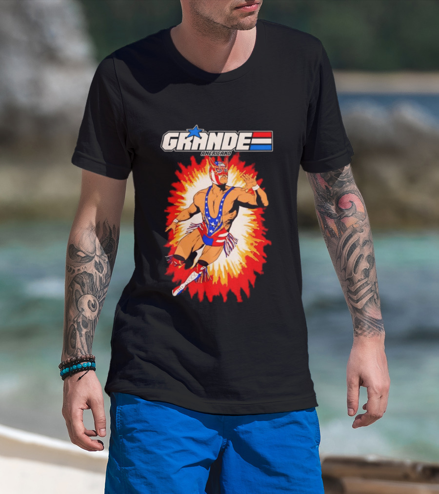 Grande Americano Luchador Wrestling Starburst T-Shirt