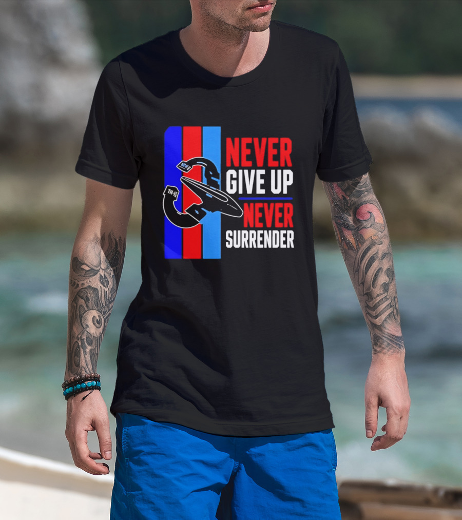 Galaxy Quest Never Give Up Never Surrender NSEA Protector Starship T-Shirt