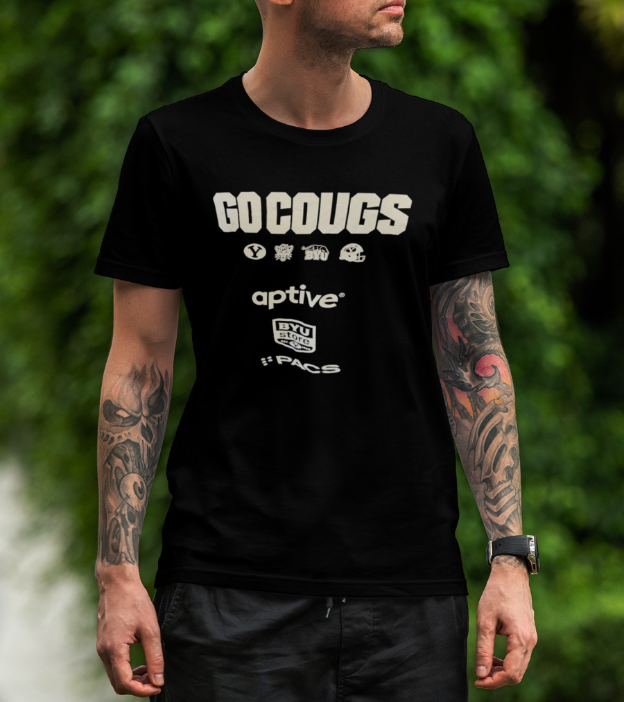 Go Cougs BYU Aptive PACS Sports Branding University T-Shirt