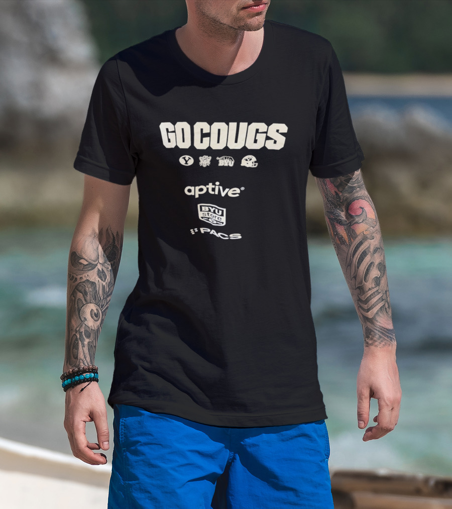 Go Cougs BYU Aptive PACS Sports Branding University T-Shirt
