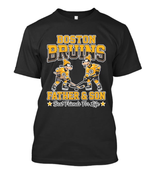 Boston Bruins Father Son Best Friends For Life Disney Goofy T-Shirt