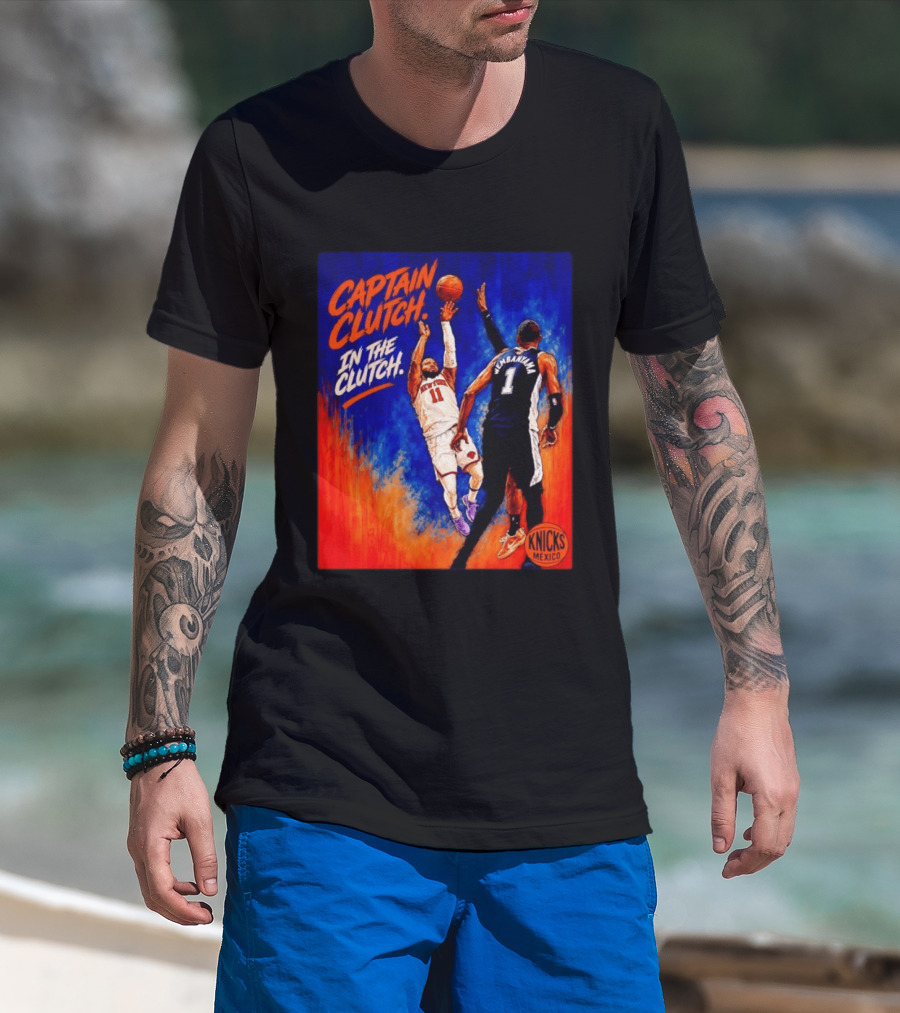 Captain Clutch Jalen Brunson Vs Victor Wembanyama Knicks Basketball Mexico T-Shirt