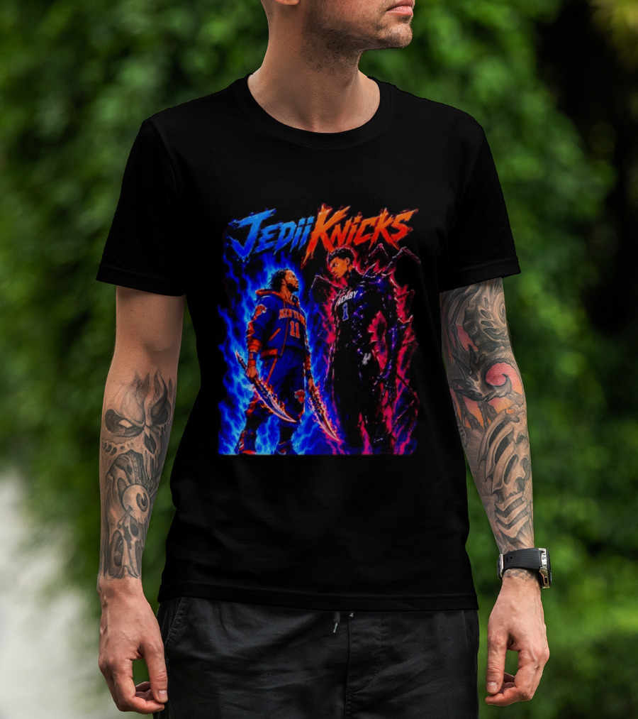 Jedi Knicks Jalen Brunson New York Knicks Vs Victor Wembanyama San Antonio Spurs Showdown T-Shirt