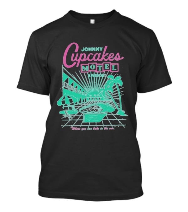 Johnny Cupcakes Motel Retro Resort Poolside Vibes Bake In The Sun Experience T-Shirt