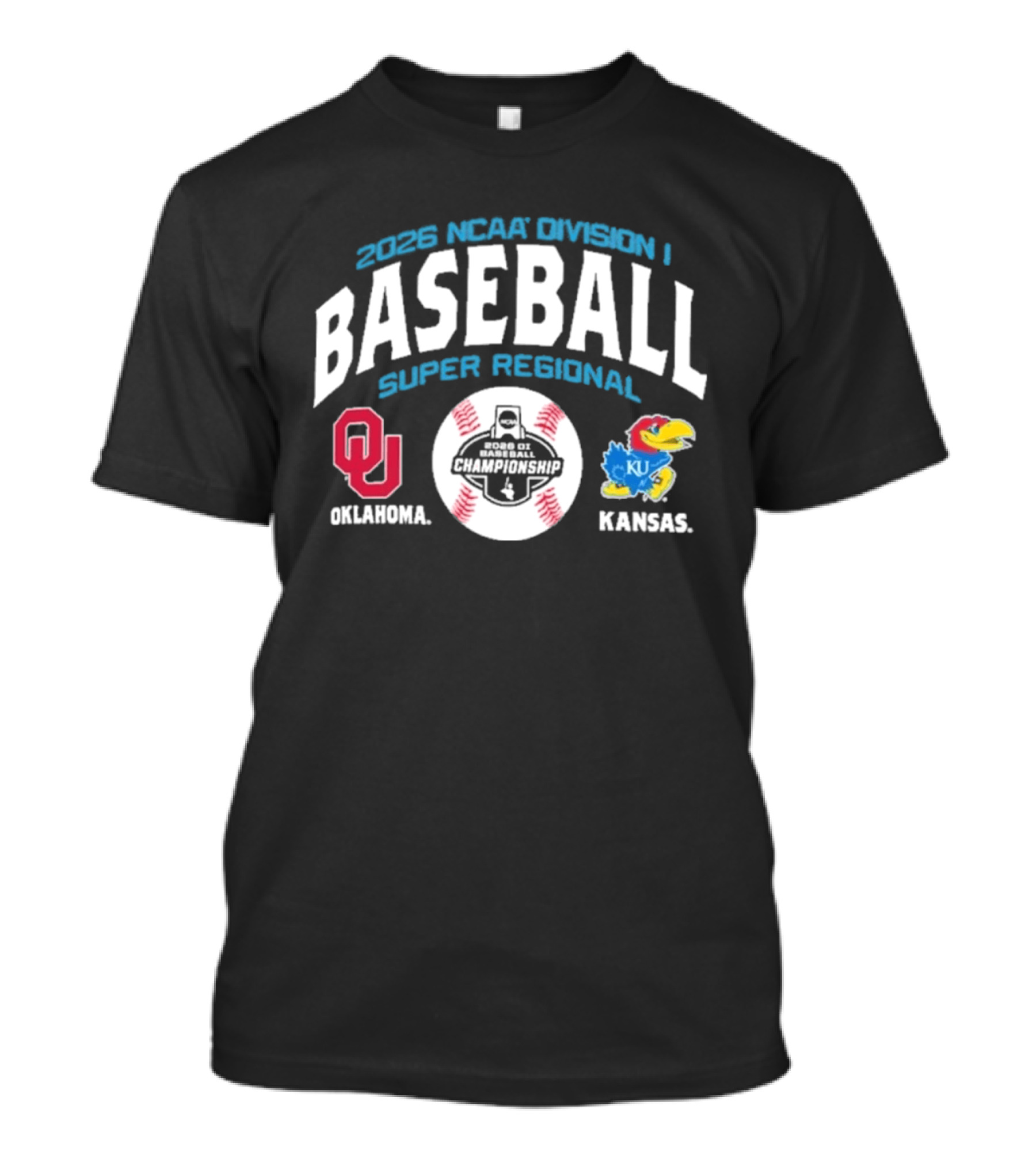 Oklahoma Kansas 2026 NCAA Division I Baseball Super Regional T-Shirt