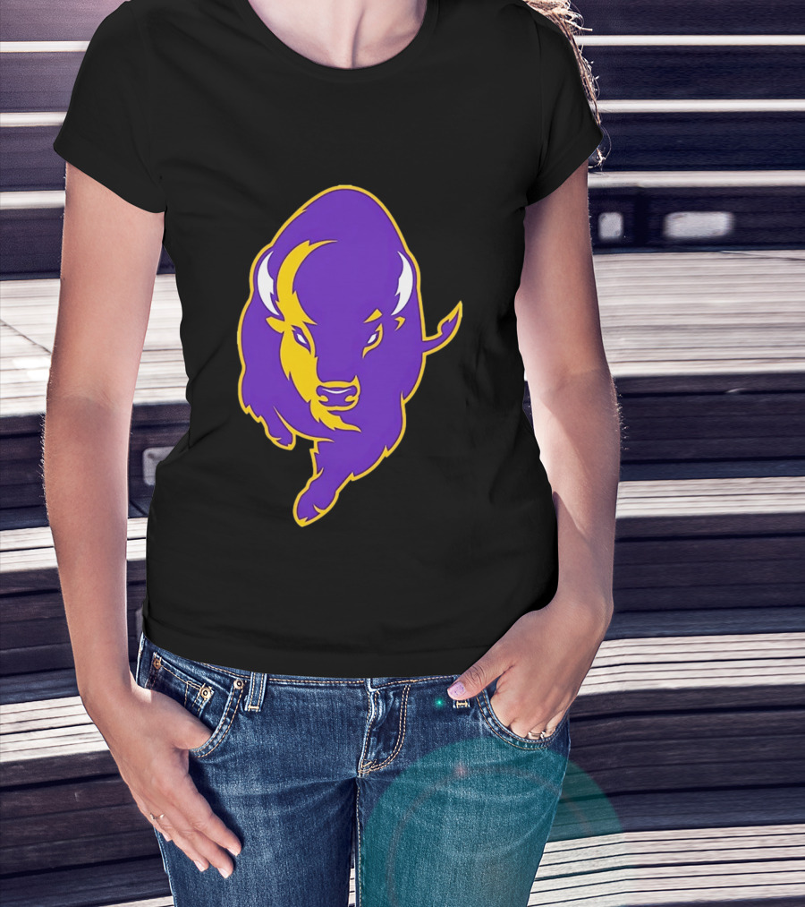 Lipscomb Bisons Purple And Yellow Charging Bison T-Shirt