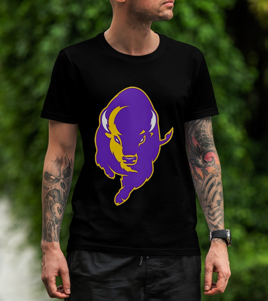 Lipscomb Bisons Purple And Yellow Charging Bison T-Shirt