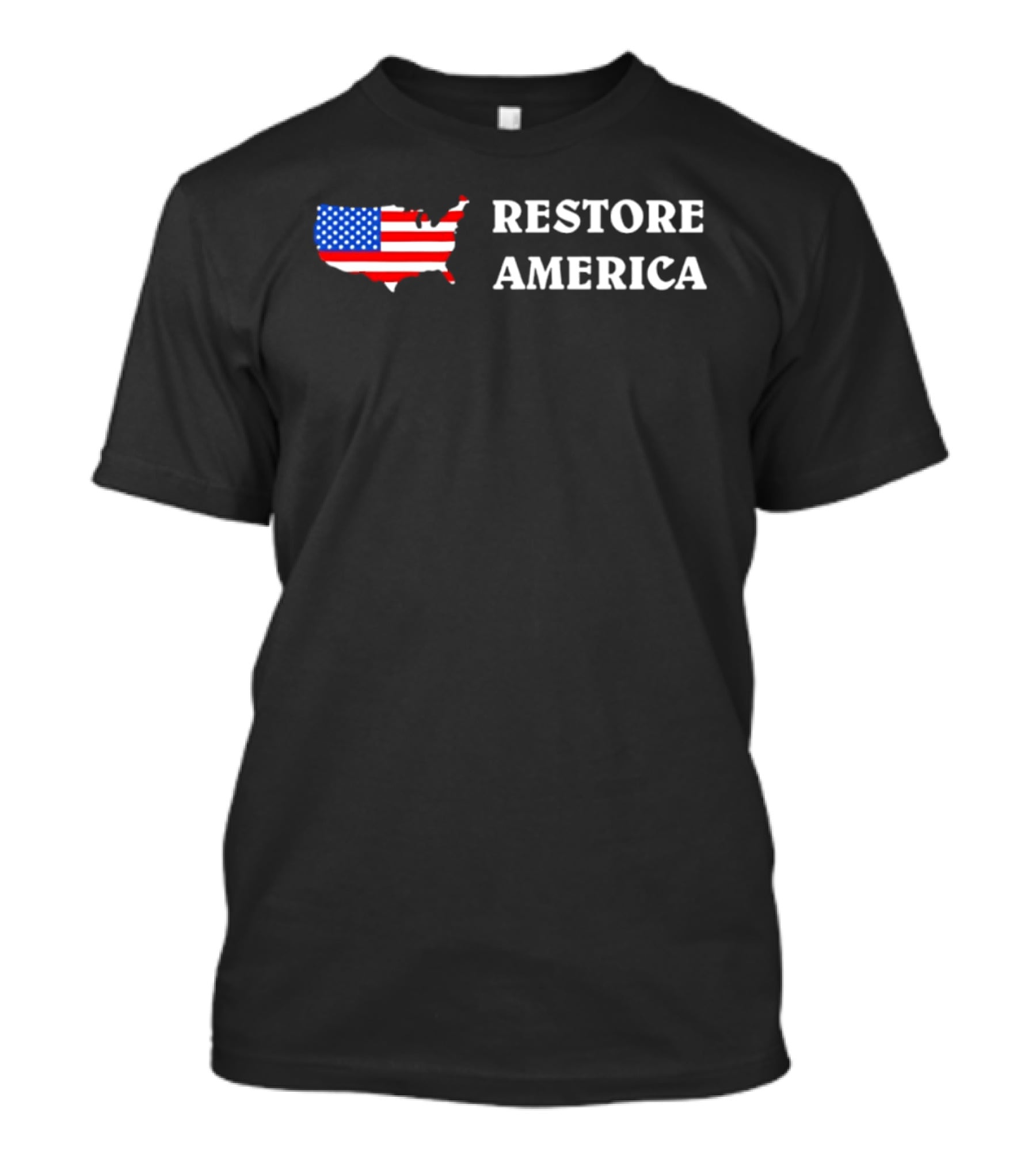 Restore America United States Flag Map Patriotic T-Shirt