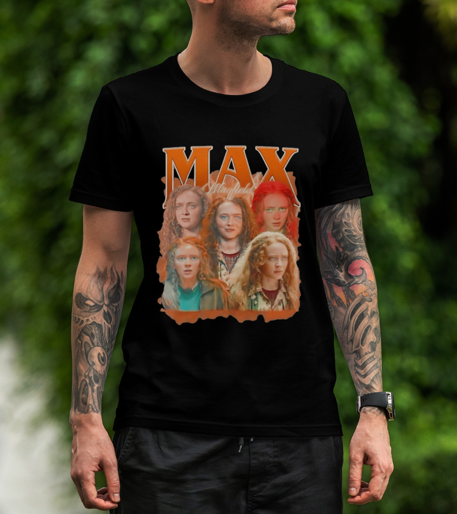 Max Mayfield Stranger Things Collage Orange Aesthetic T-Shirt