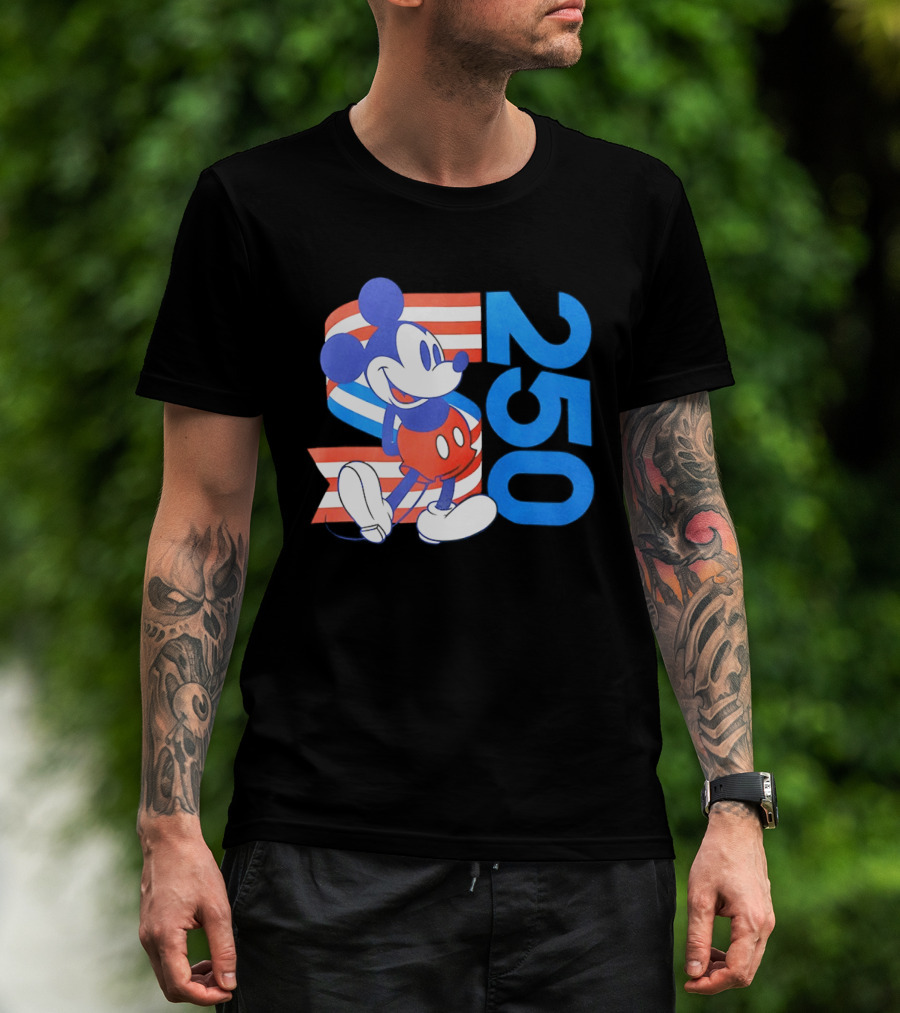 Mickey Mouse Disney 250 Celebration American Flag T-Shirt