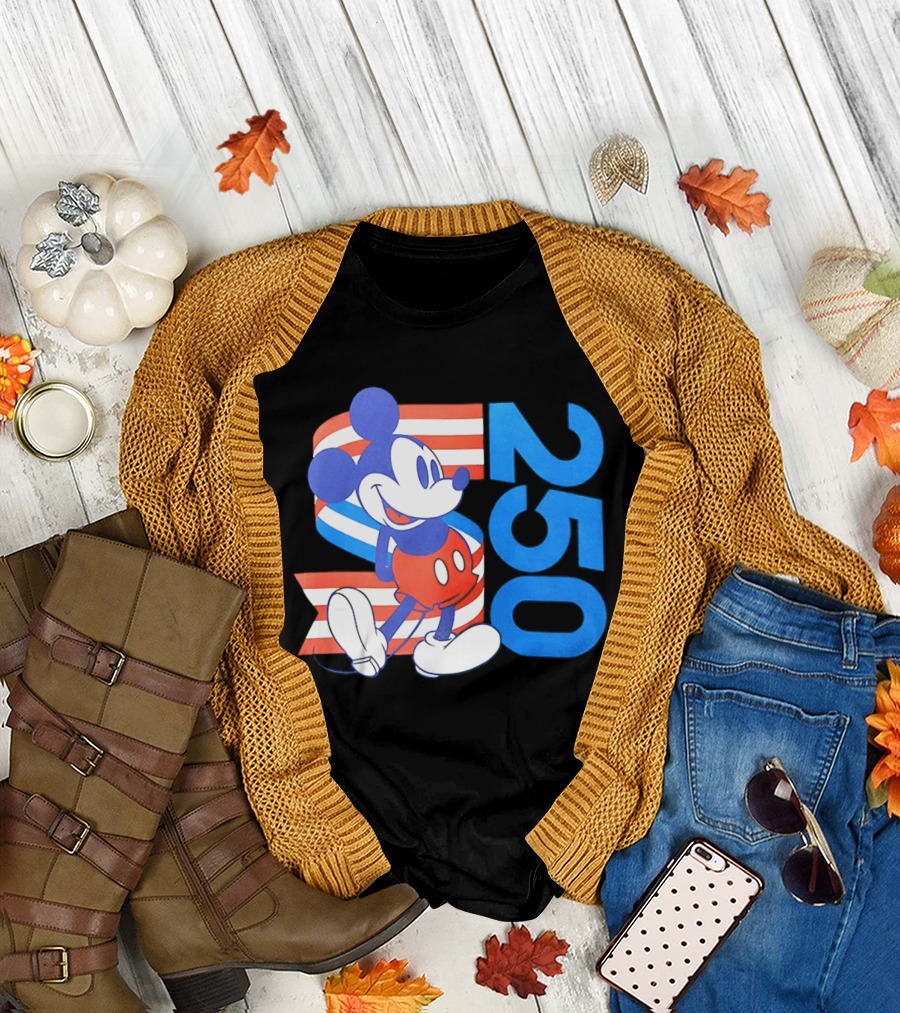 Mickey Mouse Disney 250 Celebration American Flag T-Shirt