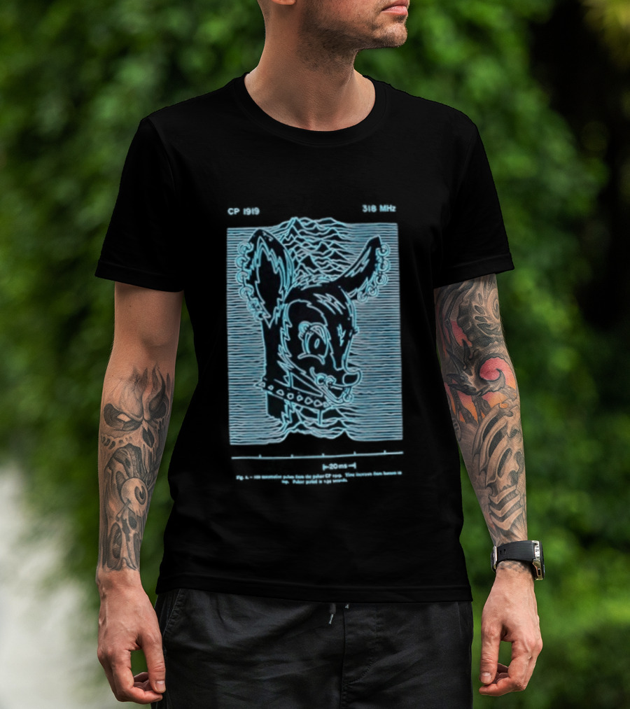 Allaround Risk CP 1919 318 MHz Blue Neon Reindeer Ears And Collar T-Shirt