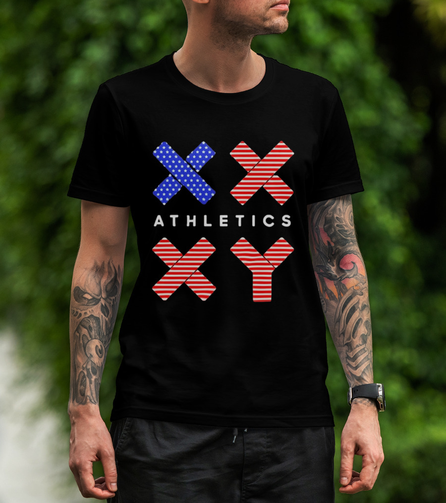 Athletics USA Flag Patterned XX XY T-Shirt