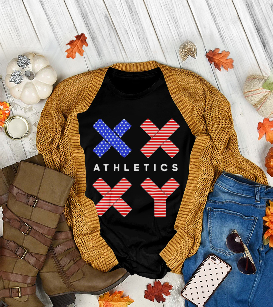 Athletics USA Flag Patterned XX XY T-Shirt