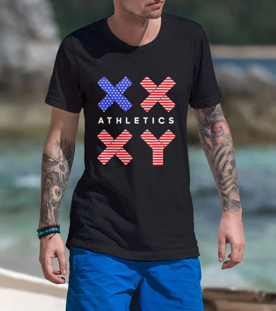 Athletics USA Flag Patterned XX XY T-Shirt