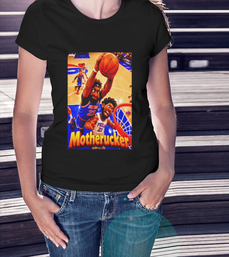 Motherucker New York 23 Vs Philly 21 Basketball Caricature T-Shirt