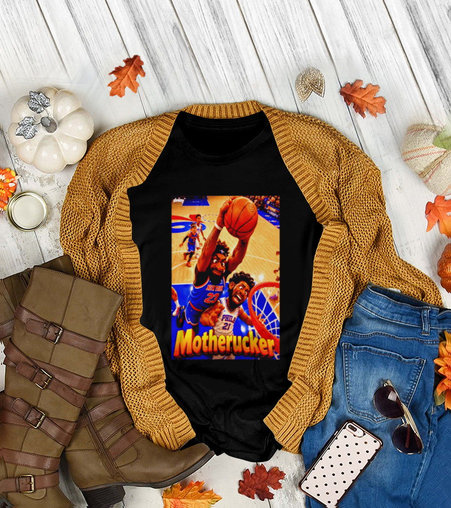 Motherucker New York 23 Vs Philly 21 Basketball Caricature T-Shirt