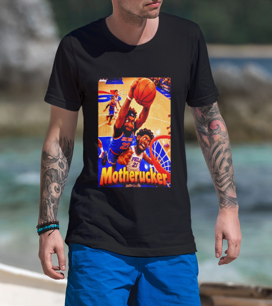 Motherucker New York 23 Vs Philly 21 Basketball Caricature T-Shirt