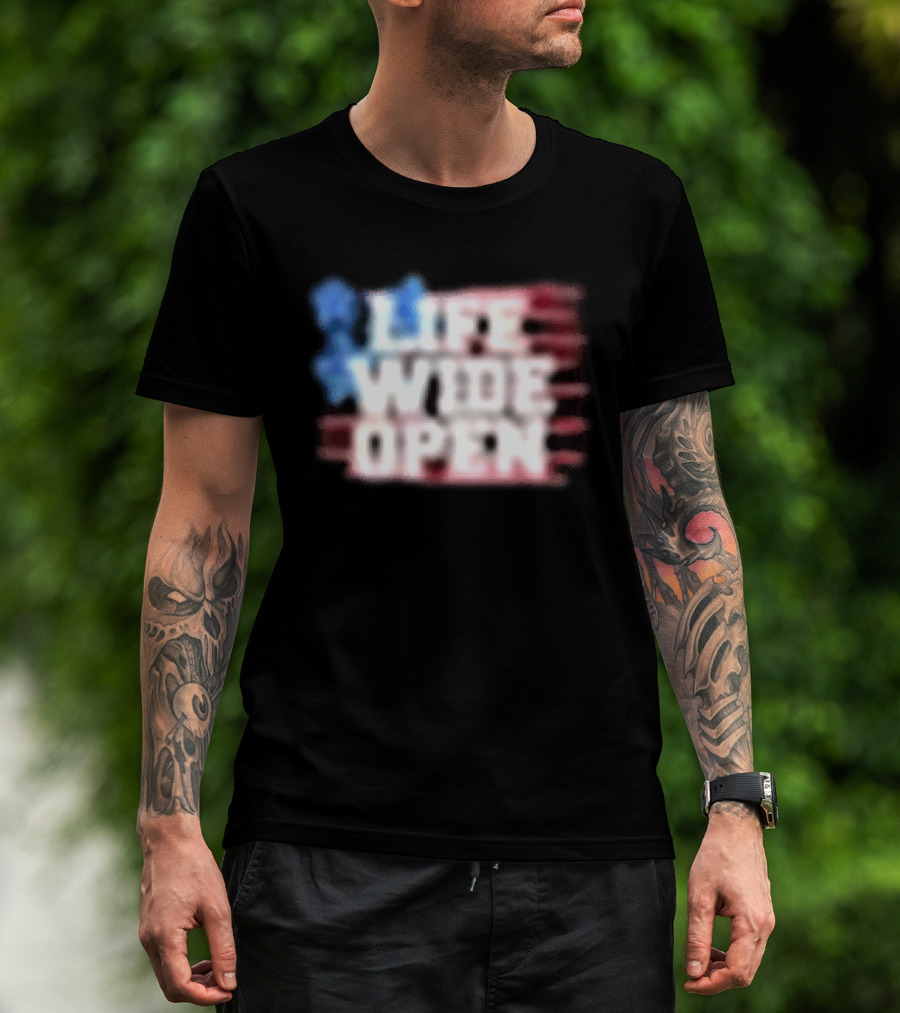 Cboystv Life Wide Open Patriotic Stars T-Shirt