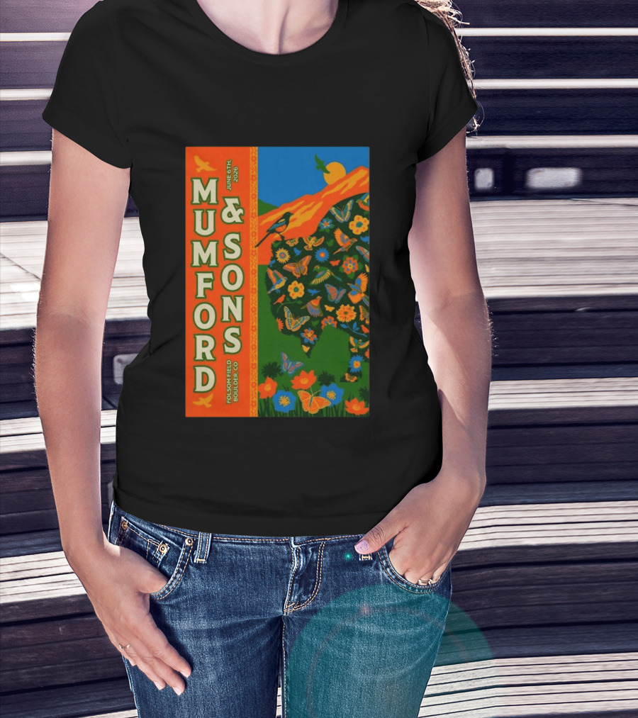 Mumford And Sons June 6 2026 Folsom Field Boulder CO Butterflies And Nature T-Shirt