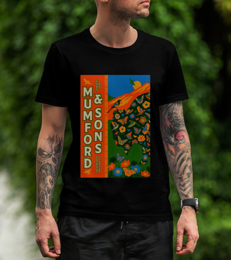 Mumford And Sons June 6 2026 Folsom Field Boulder CO Butterflies And Nature T-Shirt
