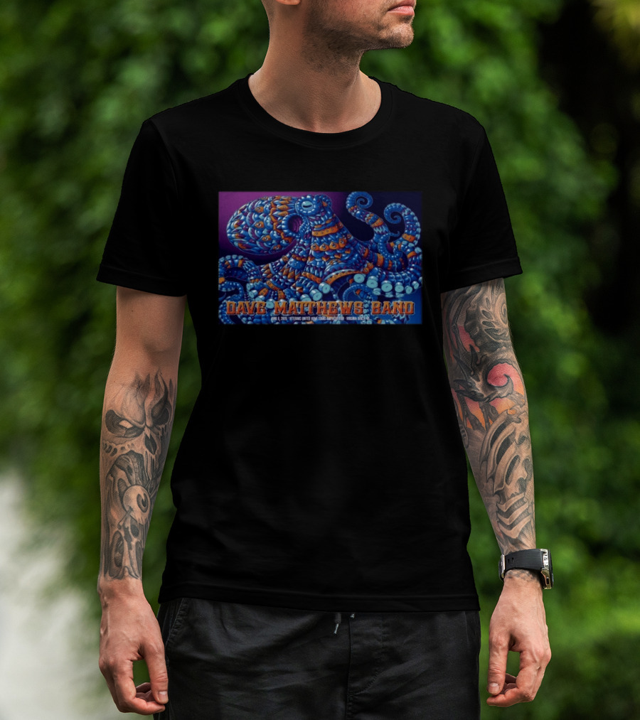 Dave Matthews Band Veterans United Home Loans Amphitheater June 6 2026 Virginia Beach Octopus T-Shirt