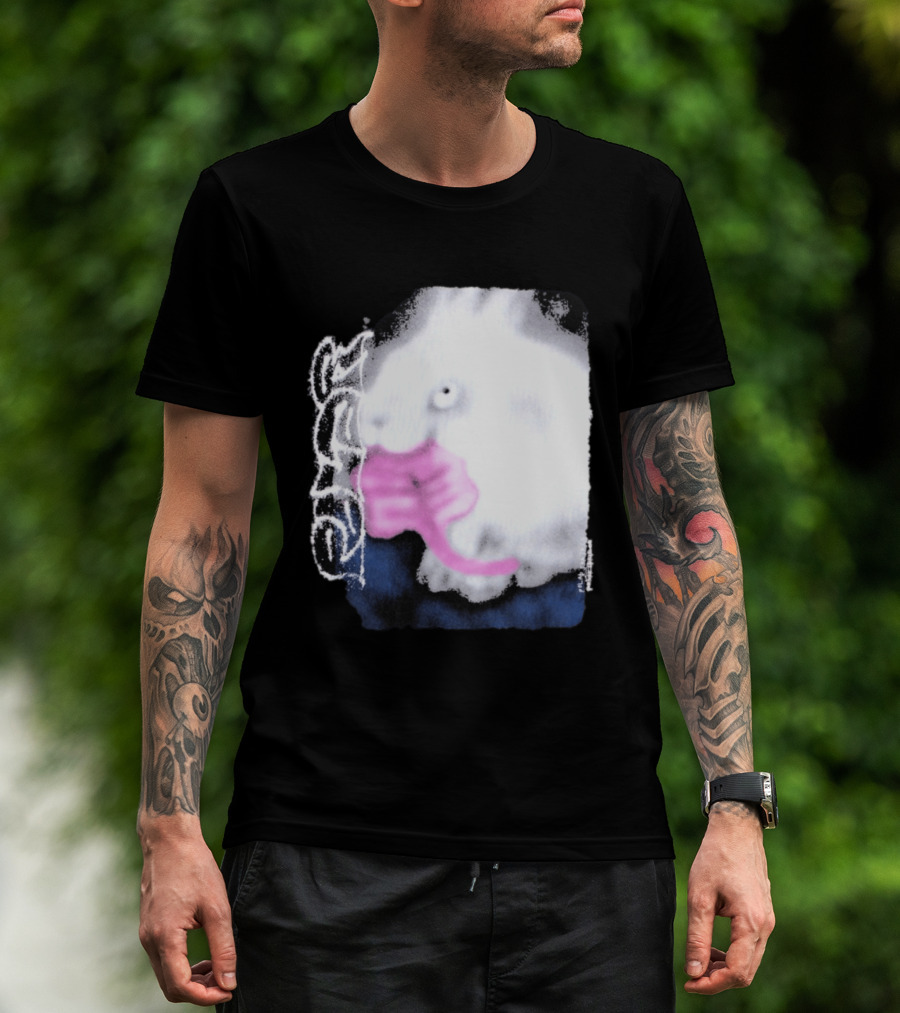 Flatspot Polar Rabbit With Pink Ribbon T-Shirt