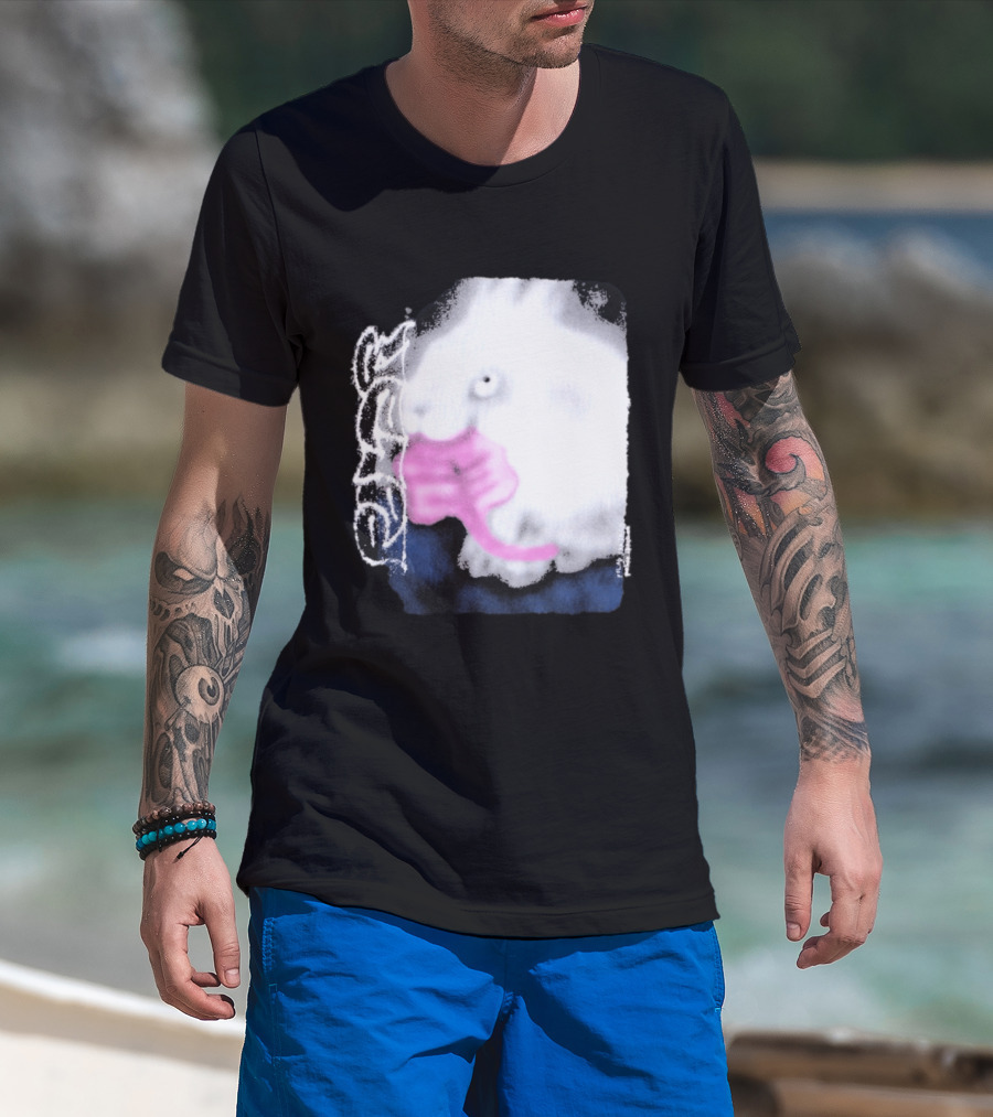 Flatspot Polar Rabbit With Pink Ribbon T-Shirt