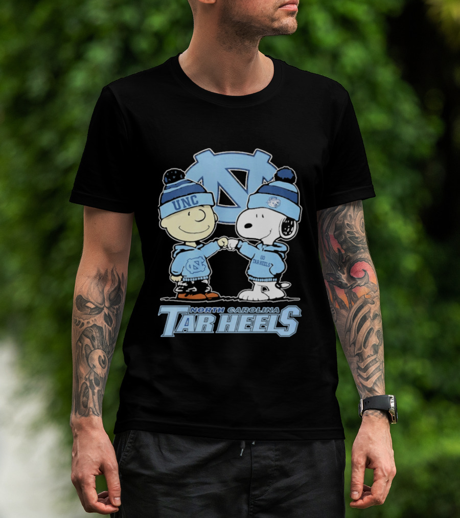 UNC Tar Heels Peanuts Characters Fit Bump North Carolina 2026 T-Shirt