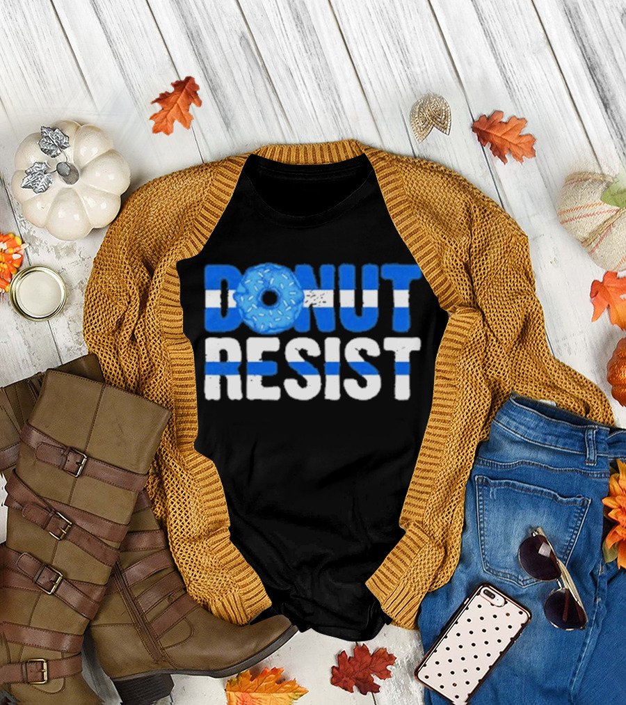Donut Resist Police Officer Thin Blue Line Cop Policeman T-Shirt