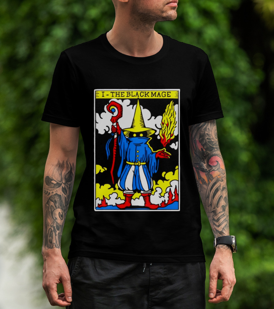 I The Black Mage Tarot Card Retro Fantasy T-Shirt