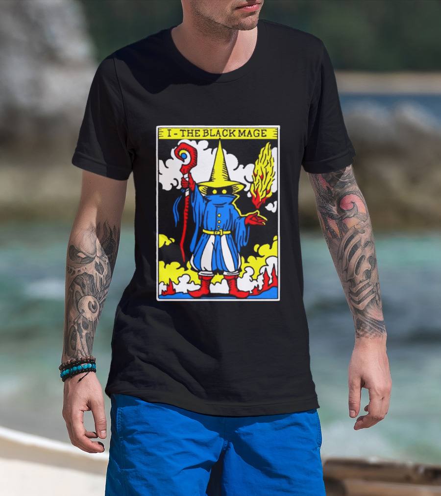 I The Black Mage Tarot Card Retro Fantasy T-Shirt