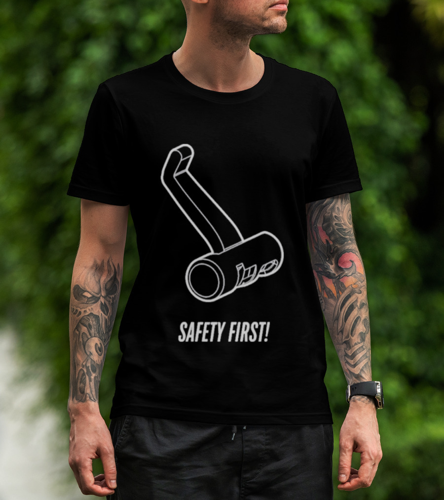 Safety First Bike Lock Sketch T-Shirt