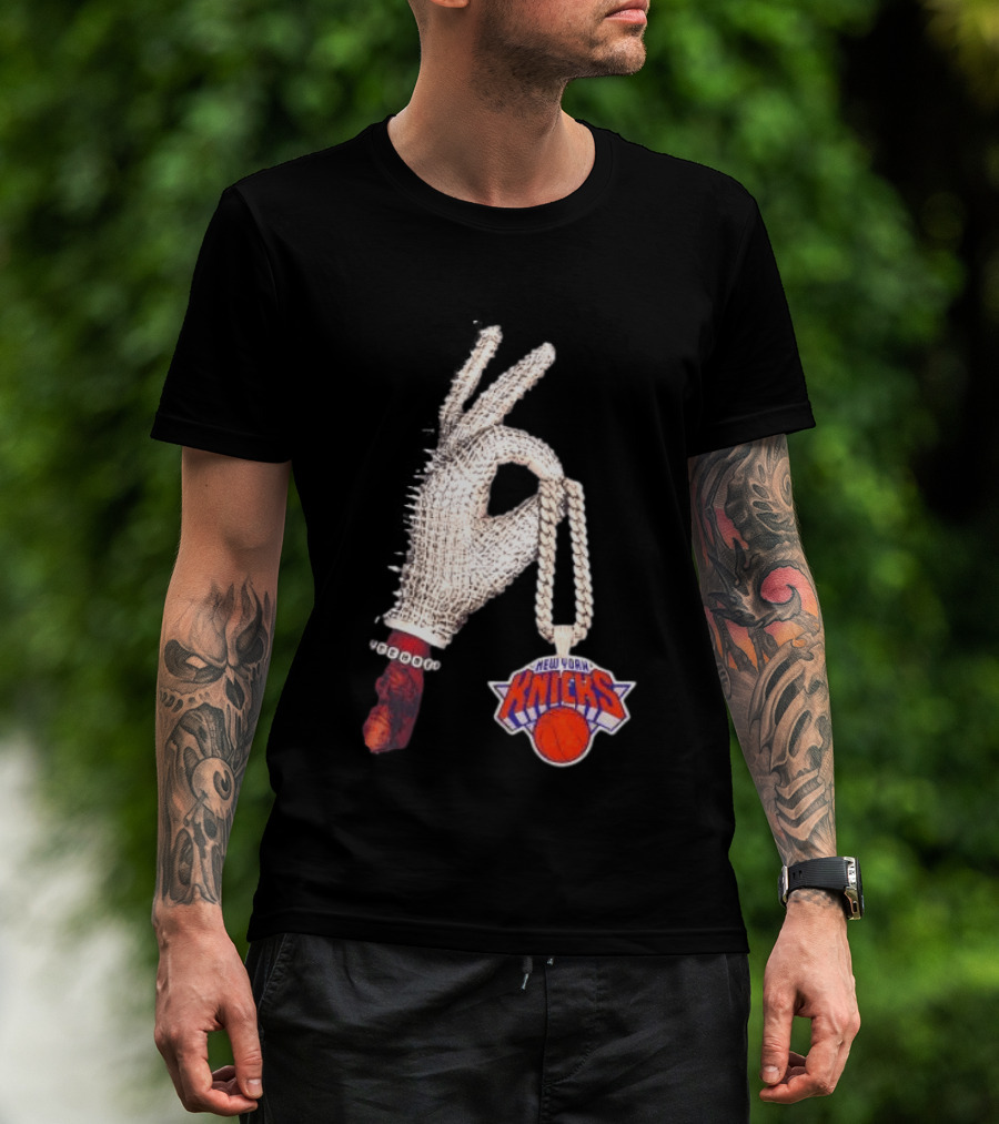 Jalen Brunson New York Knicks Diamond Chain Glove Drake Iceman NBA Basketball T-Shirt