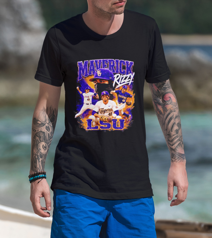LSU Tigers Maverick Rizy Baseball Player Number 48 T-Shirt