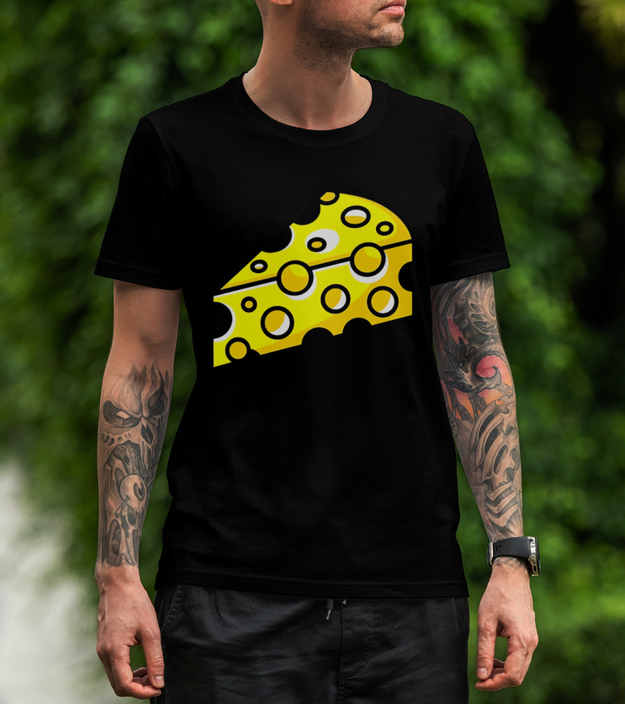 Swiss Cheese Hole Yellow Food Slice Dairy Snack Culinary T-Shirt