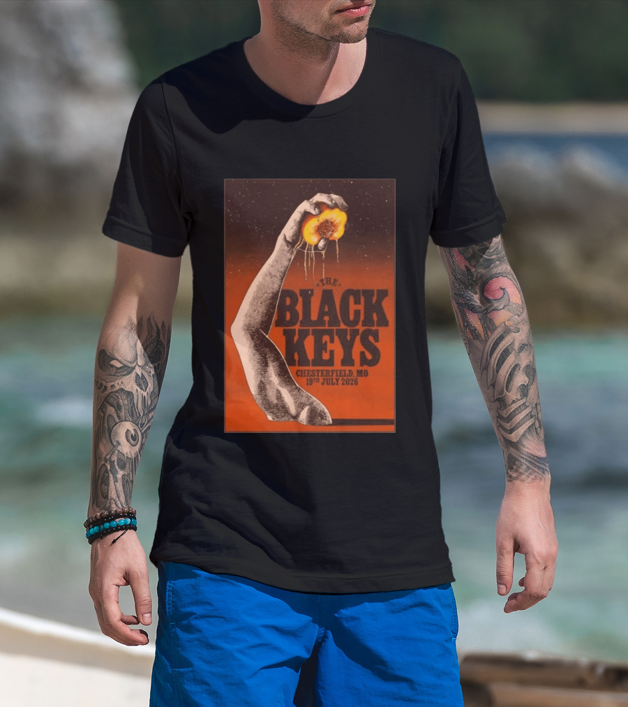 The Black Keys Chesterfield MO 19th July 2026 Hand Peach T-Shirt