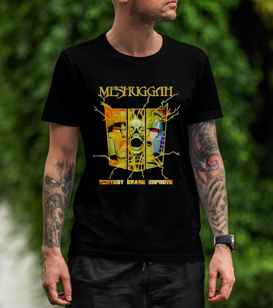 Meshuggah Destroy Erase Improve Skull T-Shirt